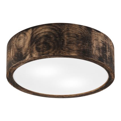 Потолочный светильник для ванной комнаты OAK SMOKY 2xE27/15W/230V IP54 диаметр 27,5 см дуб/коричневый
