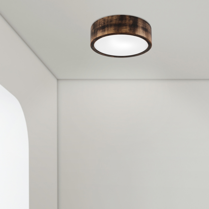 Потолочный светильник для ванной комнаты OAK SMOKY 2xE27/15W/230V IP54 диаметр 27,5 см дуб/коричневый