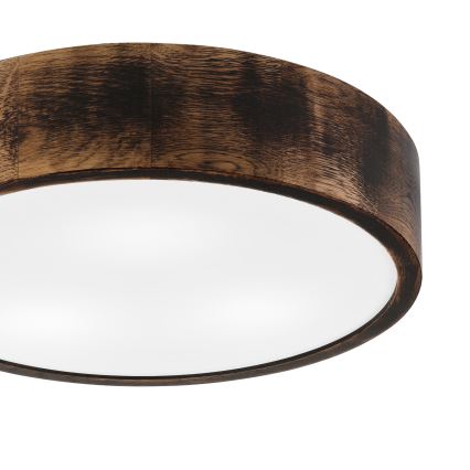 Потолочный светильник для ванной комнаты OAK SMOKY 3xE27/15W/230V IP54 диаметр 37,5 см дуб/коричневый