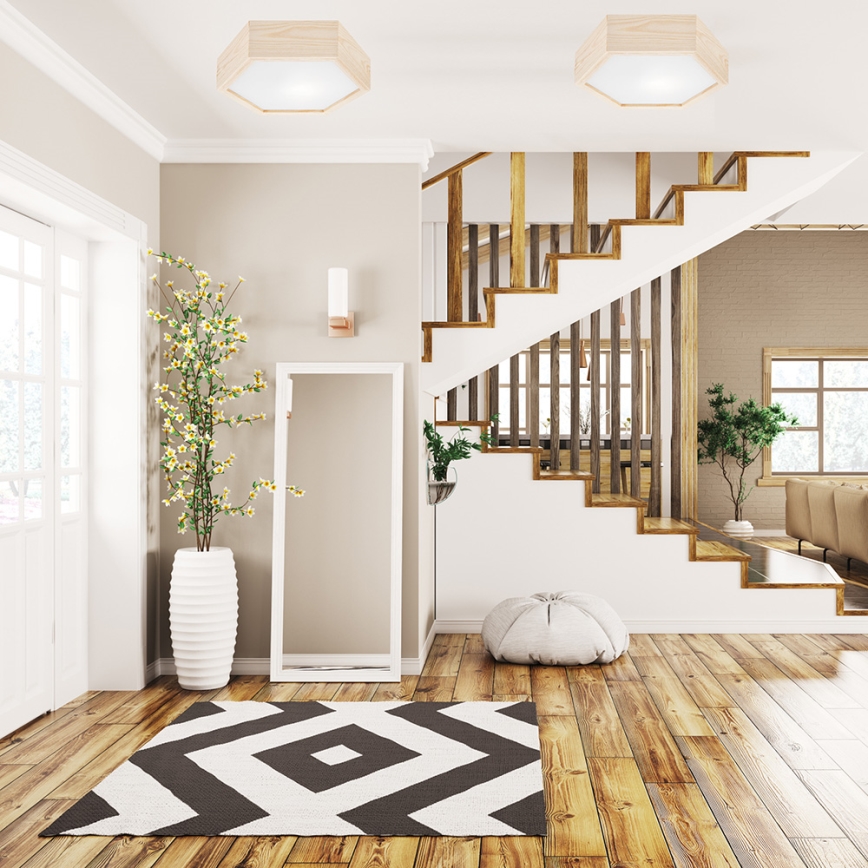 Потолочный светильник HEX NATURAL 1xE27/60W/230V ⌀ 32 см сосна