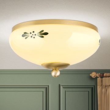 Потолочный светильник LANDHAUS 1xE27/60W/230V диаметр 21 см латунь/бежевый