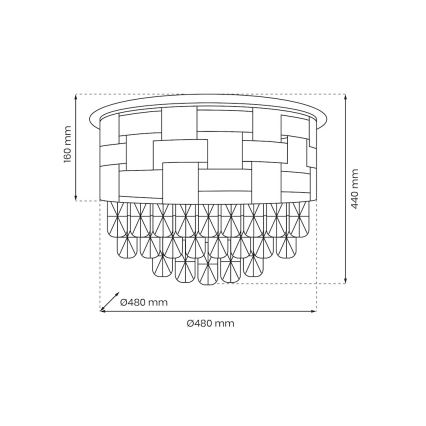 Потолочный светильник LUXURIA 9xE14/40W/230V диаметр 48 см золотистый
