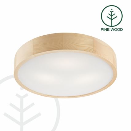 Потолочный светильник NATURAL 3xE27/60W/230V диаметр 47 см сосна