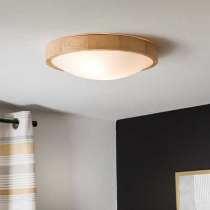 Потолочный светильник NATURAL SLIM 2xE27/60W/230V диаметр 37 см сосна