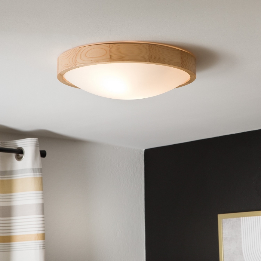 Потолочный светильник NATURAL SLIM 2xE27/60W/230V диаметр 37 см сосна