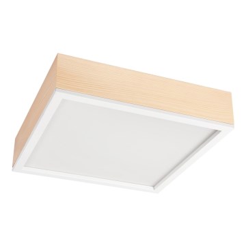 Потолочный светильник NATURAL SQUARE 4xE27/15W/230V 39x39 см сосна/белый