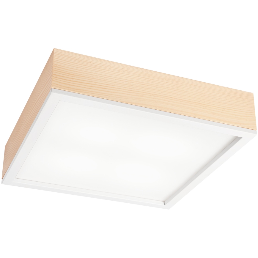 Потолочный светильник NATURAL SQUARE 4xE27/15W/230V 39x39 см сосна/белый