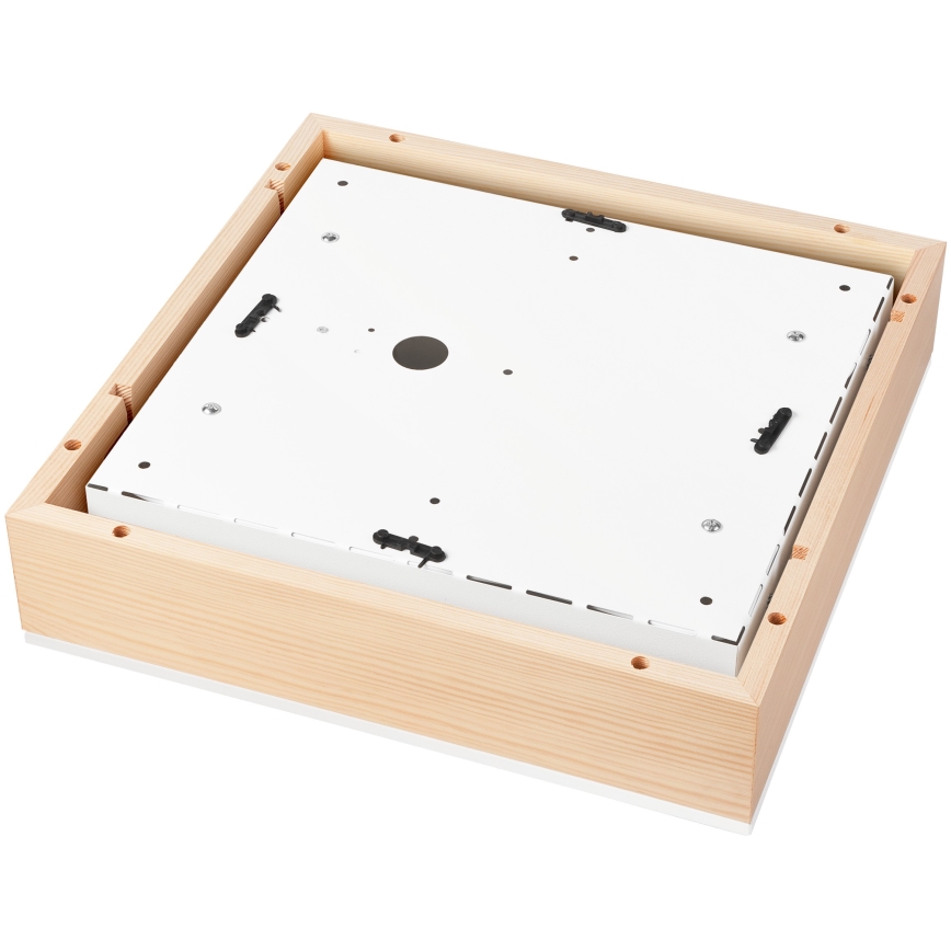 Потолочный светильник NATURAL SQUARE 4xE27/15W/230V 39x39 см сосна/белый