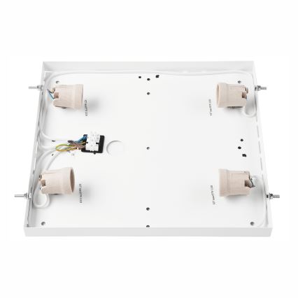 Потолочный светильник NATURAL SQUARE 4xE27/15W/230V 39x39 см сосна/белый