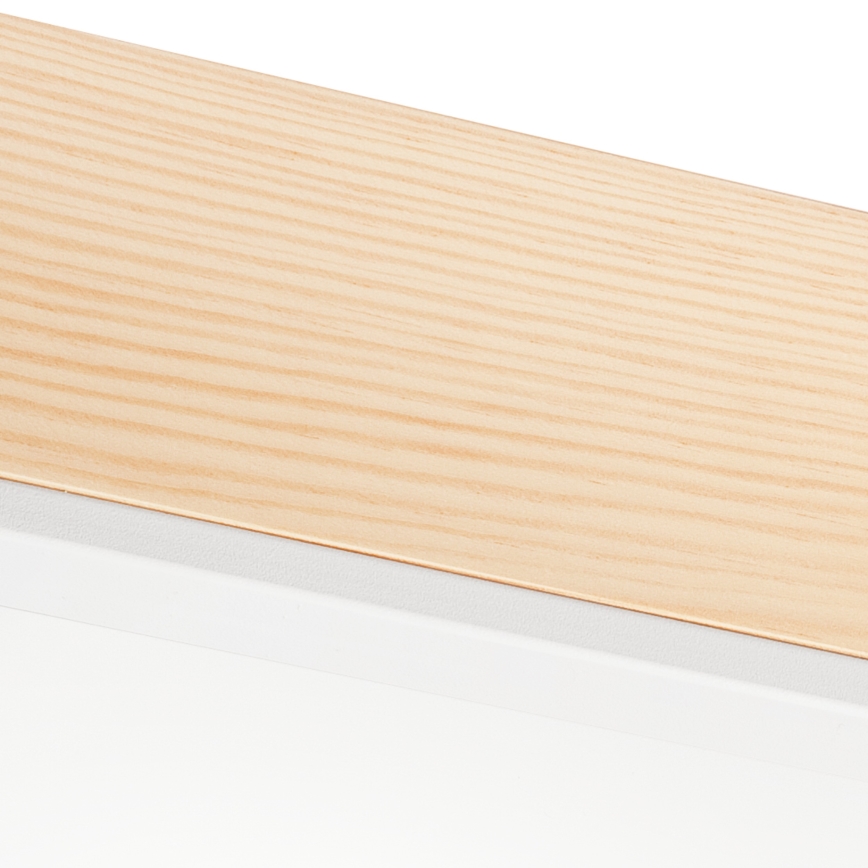 Потолочный светильник NATURAL SQUARE 4xE27/15W/230V 39x39 см сосна/белый
