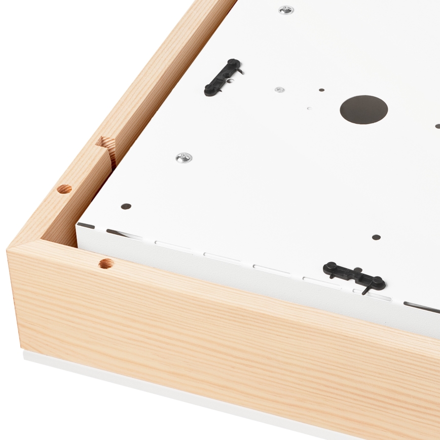 Потолочный светильник NATURAL SQUARE 4xE27/15W/230V 39x39 см сосна/белый