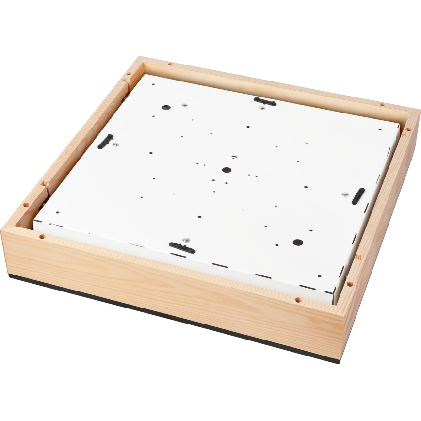 Потолочный светильник NATURAL SQUARE 4xE27/15W/230V 48x48 см сосна/черный
