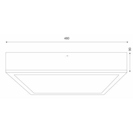 Потолочный светильник NATURAL SQUARE 4xE27/15W/230V 48x48 см сосна/черный