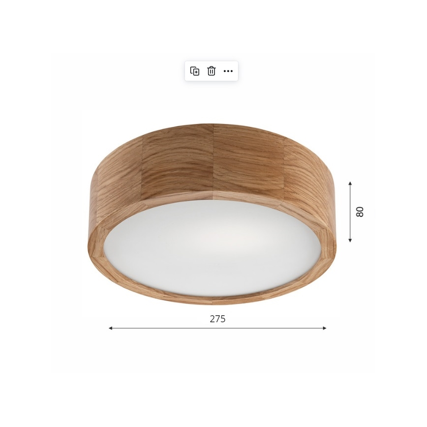 Потолочный светильник OAK 1xE27/60W/230V дуб диаметр 27,5 см - сертифицировано FSC