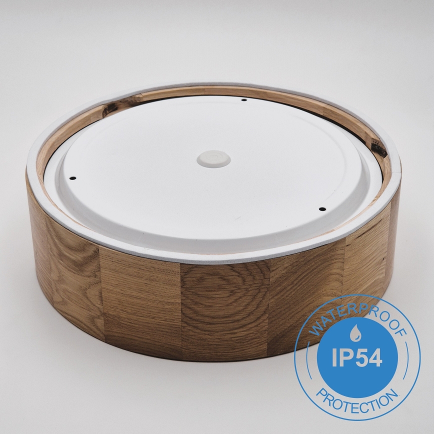 Потолочный светильник для ванной комнаты OAK 2xE27/15W/230V IP54 дуб диаметр 27 см