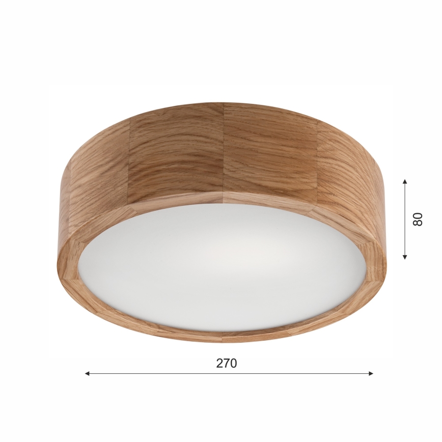 Потолочный светильник для ванной комнаты OAK 2xE27/15W/230V IP54 дуб диаметр 27 см