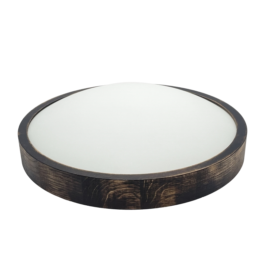 Потолочный светильник OAK SLIM 2xE27/15W/230V диам. 37 см дуб/тёмно-коричневый