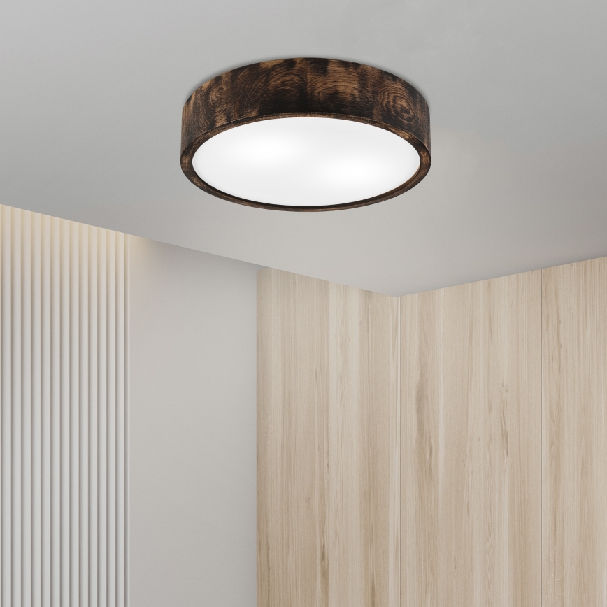 Потолочный светильник OAK SMOKY 2xE27/15W/230V диаметр 37,5 см дуб/темно-коричневый