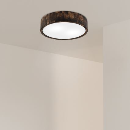 Потолочный светильник OAK SMOKY 2xE27/15W/230V диаметр 37,5 см дуб/темно-коричневый