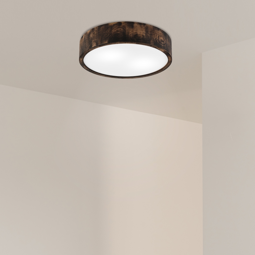 Потолочный светильник OAK SMOKY 2xE27/15W/230V диаметр 37,5 см дуб/темно-коричневый