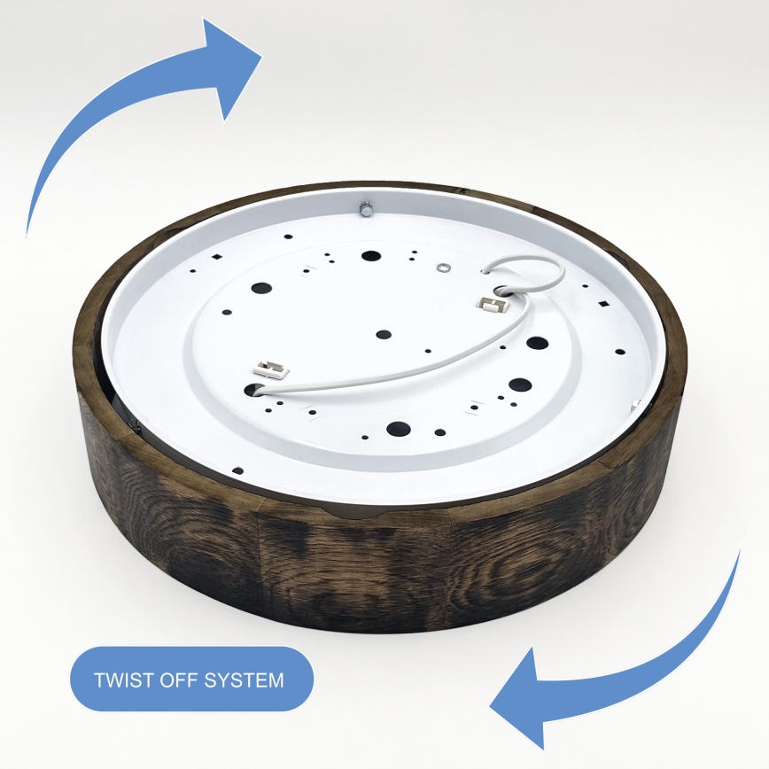 Потолочный светильник OAK SMOKY 2xE27/15W/230V диаметр 37,5 см дуб/темно-коричневый