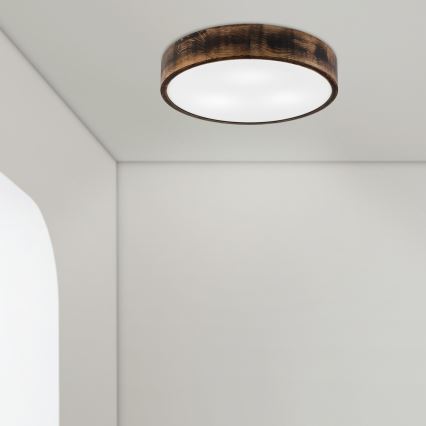 Потолочный светильник OAK SMOKY 3xE27/15W/230V диаметр 47,5 см дуб/темно-коричневый