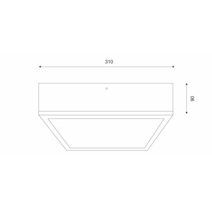 Потолочный светильник OAK SQUARE 2xE27/15W/230V 31x31 см дуб/черный