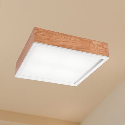Потолочный светильник OAK SQUARE 4xE27/15W/230V 39x39 см дуб/белый