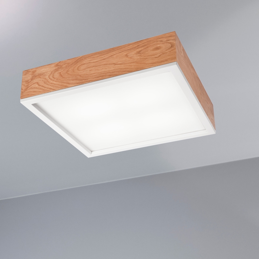 Потолочный светильник OAK SQUARE 4xE27/15W/230V 39x39 см дуб/белый