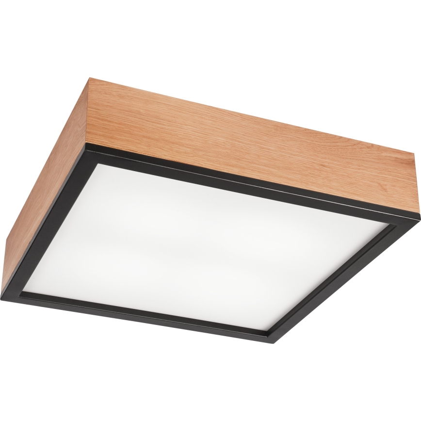 Потолочный светильник OAK SQUARE 4xE27/15W/230V 39x39 см дуб/черный