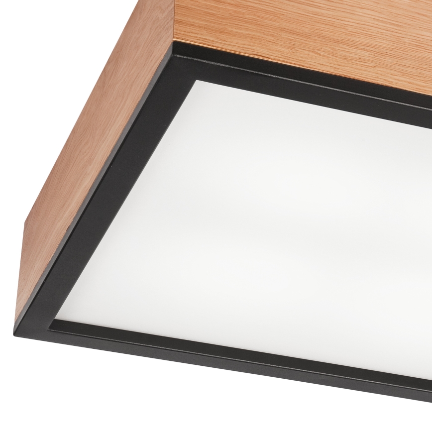 Потолочный светильник OAK SQUARE 4xE27/15W/230V 39x39 см дуб/черный