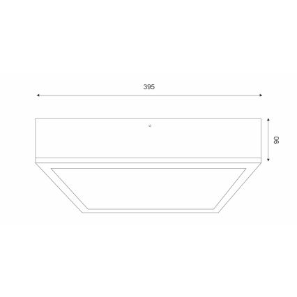 Потолочный светильник OAK SQUARE 4xE27/15W/230V 39x39 см дуб/черный