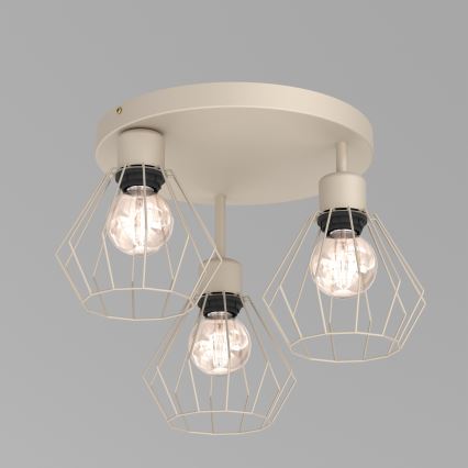 Потолочный светильник PARKLA 3xE27/15W/230V бежевая