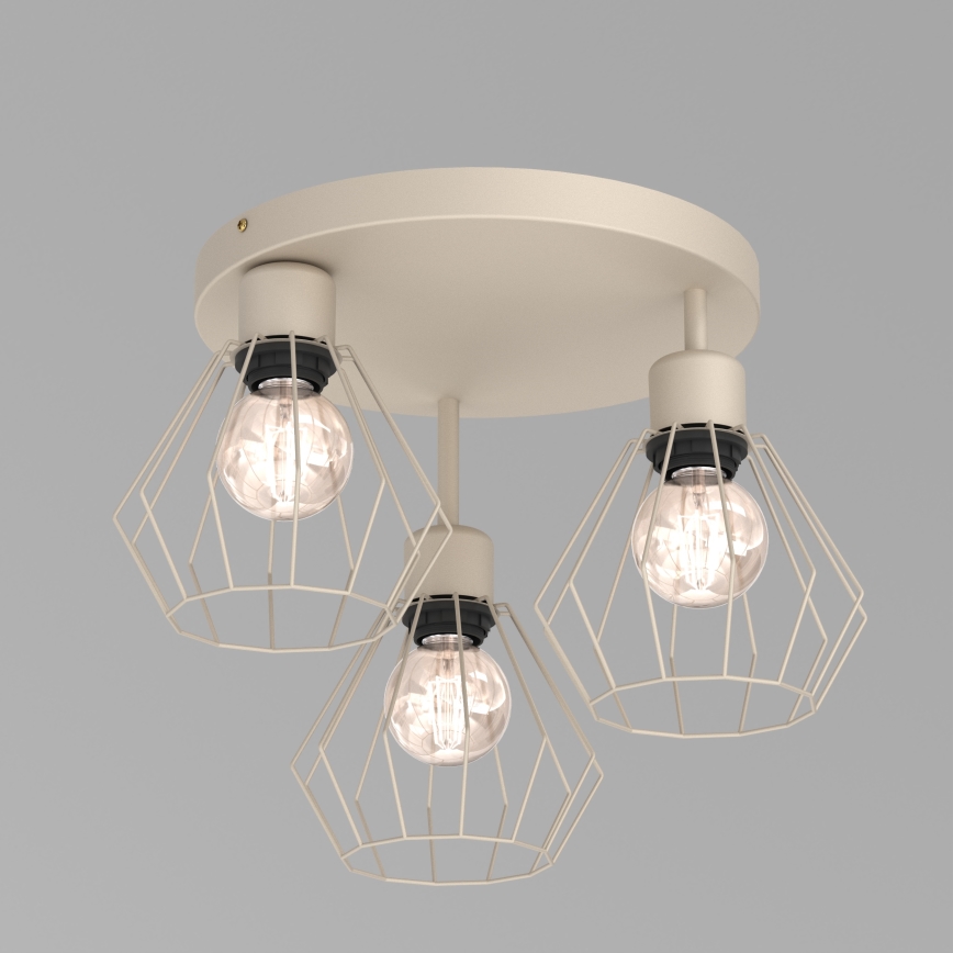 Потолочный светильник PARKLA 3xE27/15W/230V бежевая