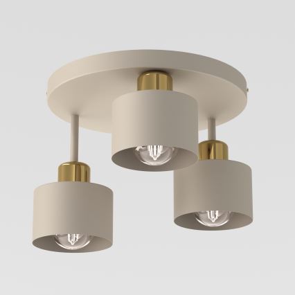 Потолочный светильник PARKLA 3xE27/15W/230V бежевая/золотая