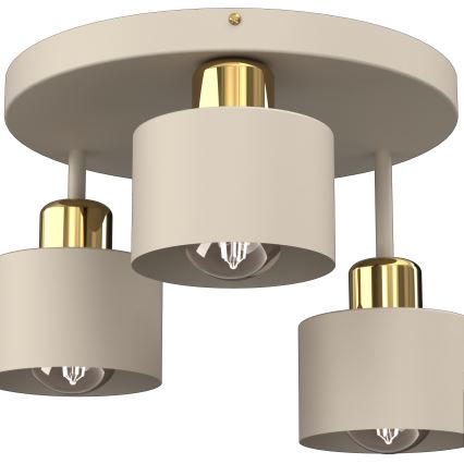 Потолочный светильник PARKLA 3xE27/15W/230V бежевая/золотая