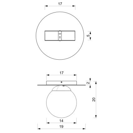 Потолочный светильник PLATO 1xE14/40W/230V ⌀ 19 см