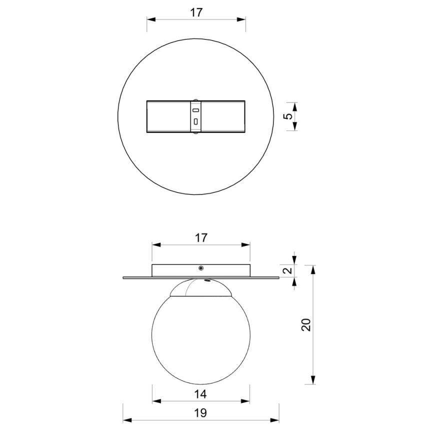 Потолочный светильник PLATO 1xE14/40W/230V ⌀ 19 см