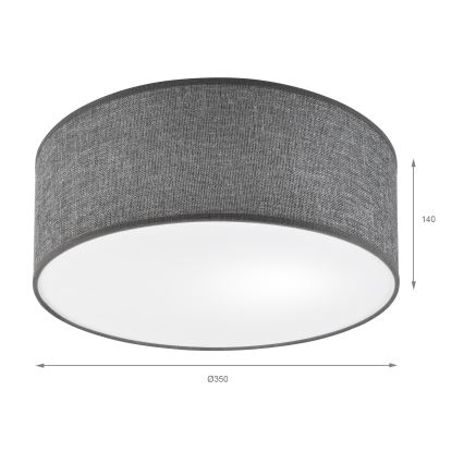 Потолочный светильник SIRJA, 1xE27/15W/230V, Ø 35 см, серый