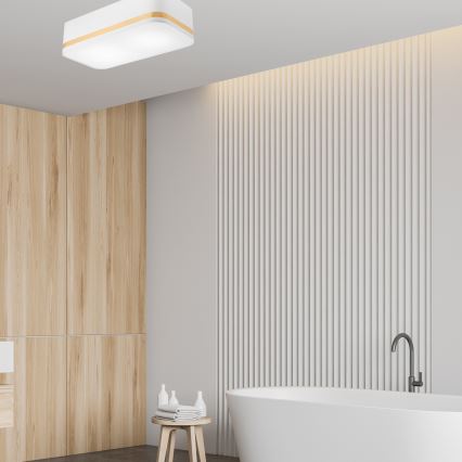 Потолочный светильник SIRJA SQUARE STRIPE 2xE27/15W/230V белый/золотистый