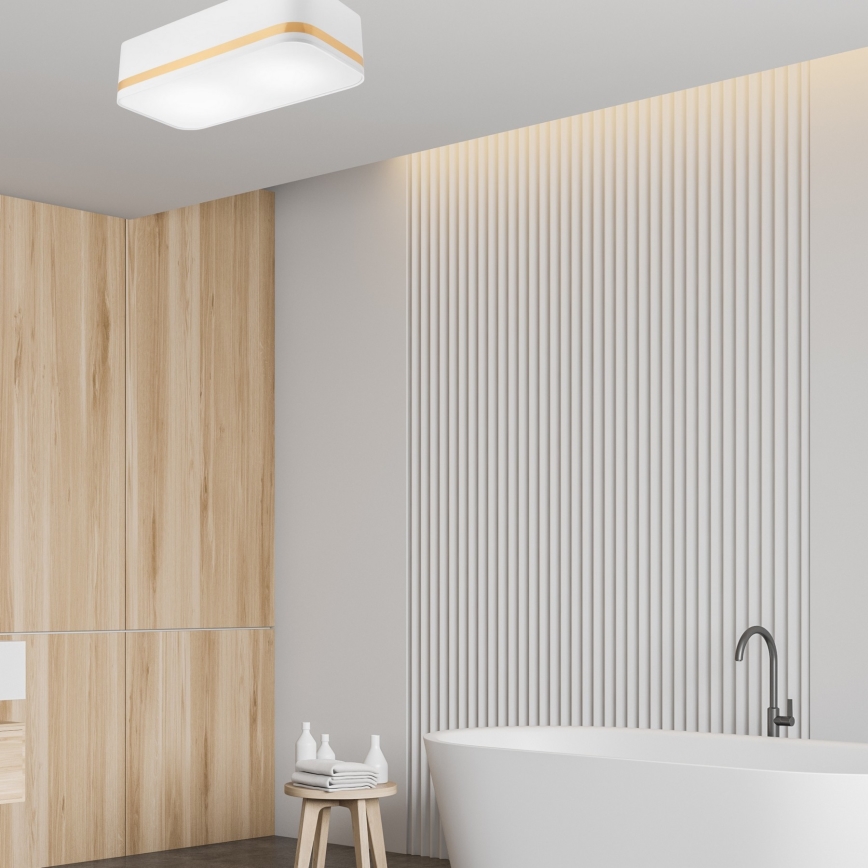 Потолочный светильник SIRJA SQUARE STRIPE 2xE27/15W/230V белый/золотистый