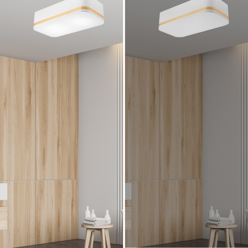 Потолочный светильник SIRJA SQUARE STRIPE 2xE27/15W/230V белый/золотистый