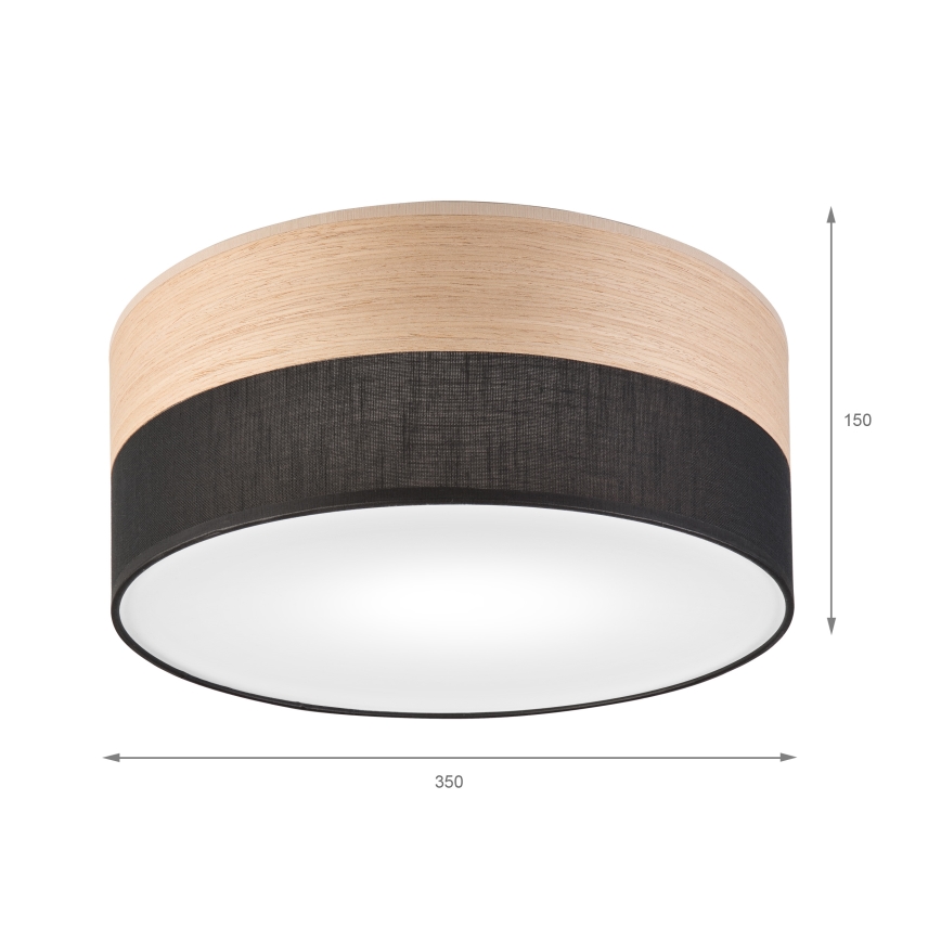 Потолочный светильник SIRJA WOOD 1xE27/15W/230V диаметр 35 см черный/дуб
