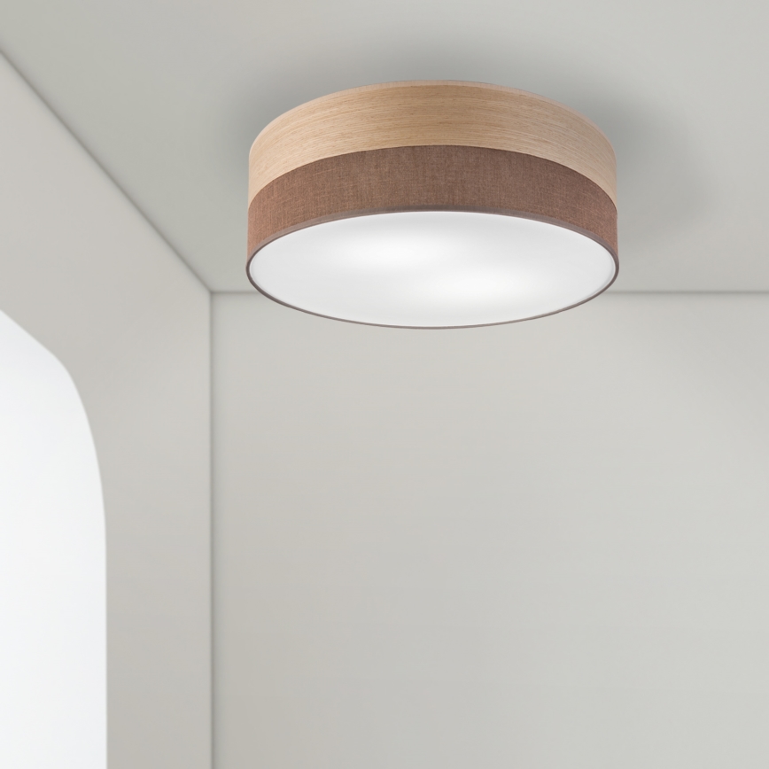 Потолочный светильник SIRJA WOOD 2xE27/15W/230V диаметр 45 cm коричневая/дуб