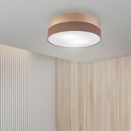 Потолочный светильник SIRJA WOOD 2xE27/15W/230V диаметр 45 cm коричневая/дуб
