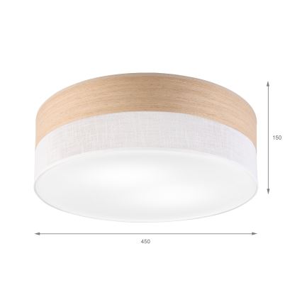 Потолочный светильник SIRJA WOOD 2xE27/15W/230V диаметр 45 см белый/дуб