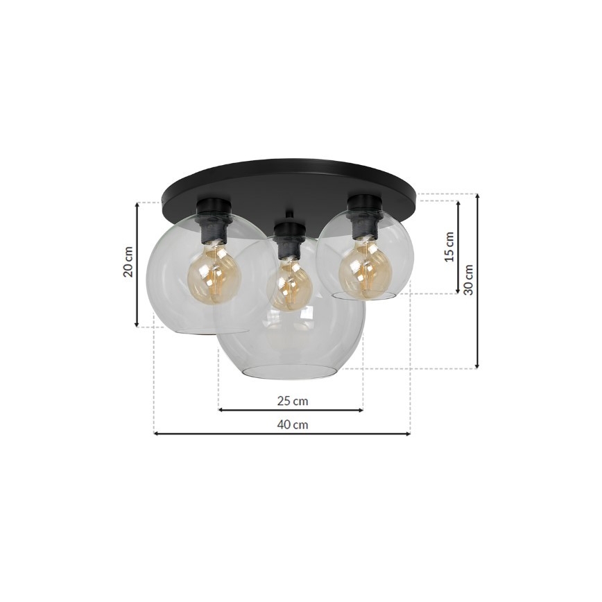 Потолочный светильник SOFIA 3xE27/60W/230V прозрачный