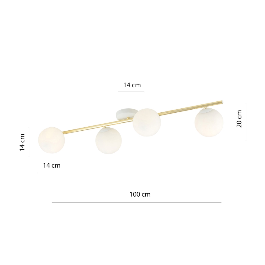Потолочный светильник SPLENDI 4xE14/10W/230V белый/золотистый