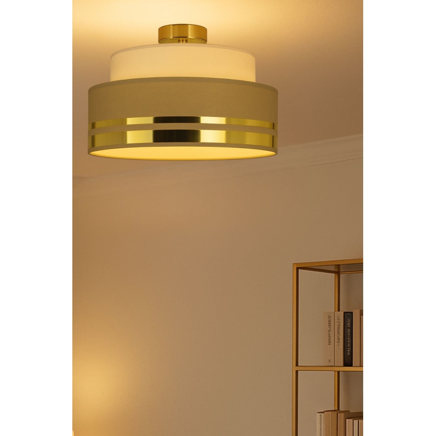 Потолочный светильник TAMI 1xE27/60W/230V бежевый/коричневый/золотистый