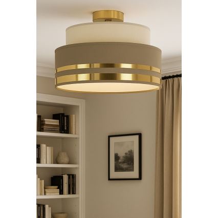 Потолочный светильник TAMI 1xE27/60W/230V бежевый/коричневый/золотистый